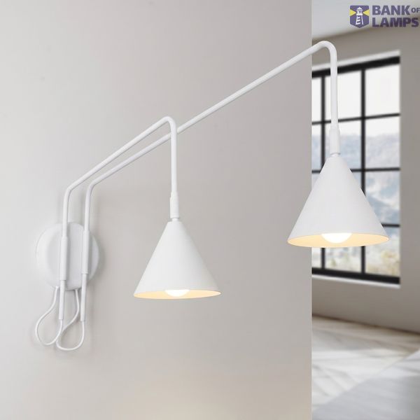 Wall lamp NOX 2 white with a switch image 7
