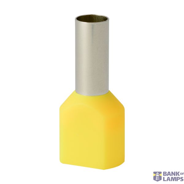 Double insulated sleeve terminal HI 2x6.0/12-zo yellow, Al/Cu image 1