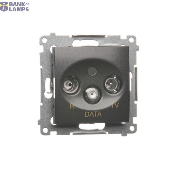 R-TV-DATA socket, atten.: 10dB, anthracite, metalic image 1