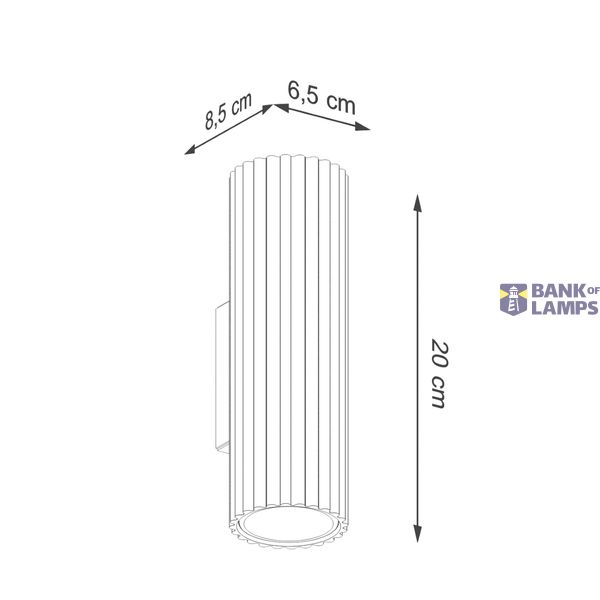 CARBON VERTICAL WALL LAMP WITH BEIGE MINIMALISTIC LAMPSHADE FOR DINING ROOM 2XGU10 image 9