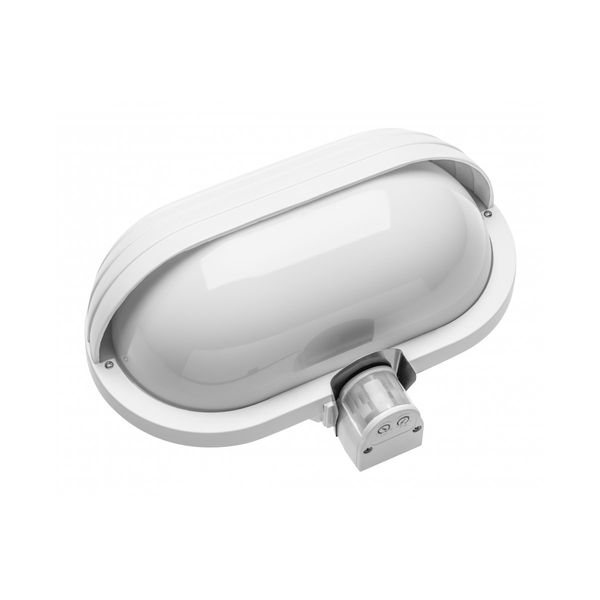 Luminaire for E27 lamps with protective visor and motion sensor, max. 60 W, AC220-240V, IP40, 180° image 1