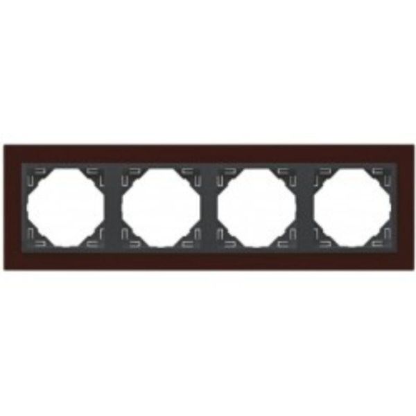 FOUR-GANG FRAME INTENSE RED/GRAY image 1