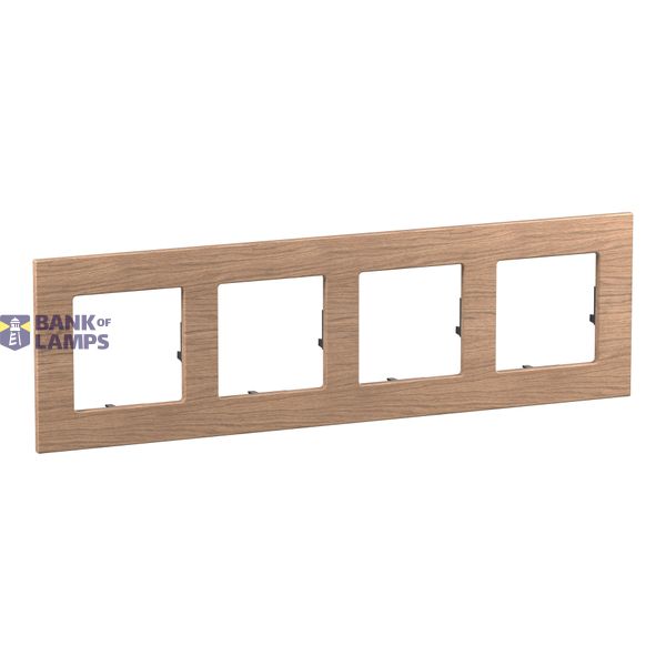 4 GANG PLATE LIGHT OAK image 1