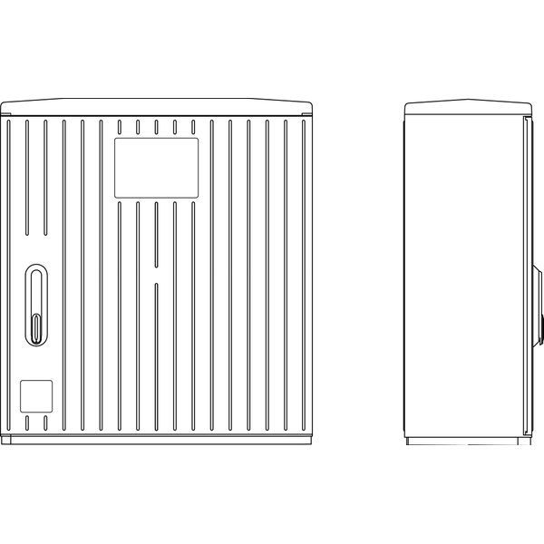Cable management enclosure 1 door, size 1, RAL7035, ribbed image 1