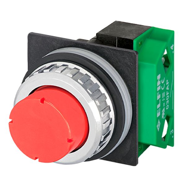 Projecting push-button, red, N.O. image 1