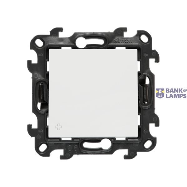 Single switch, Push In system, (module), Simon 24, IP20/IP44, 10AX, antibacterial white image 1