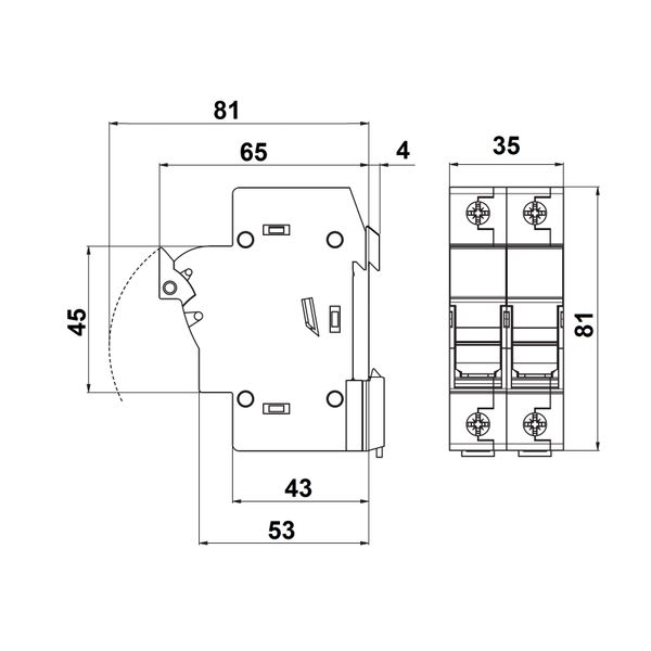 Fuse Carrier 2-pole, 32A, 10x38 image 3