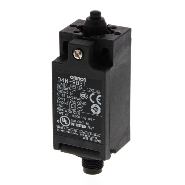 Safety Limit switch, D4N, M12 connector (1 conduit), 2NC/1NO (slow-act D4N 0229A image 3