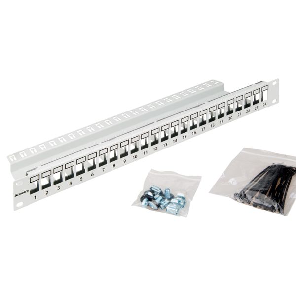 Patchpanel 19" empty for 24 modules (SFA)(SFB), 1U, RAL7035 image 9