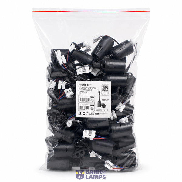 Fast Connection Lamp Holder E27 Black (50pcs Bag) image 2
