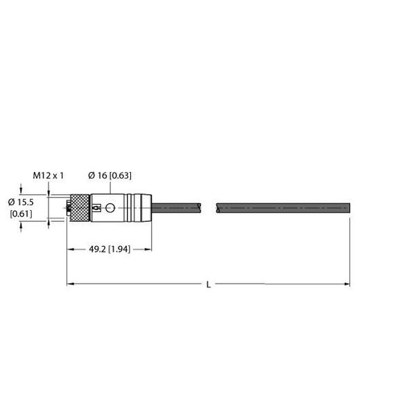 Supply Cable - M12 Power Connection Cable   RKS46PTB-1/TXL image 1