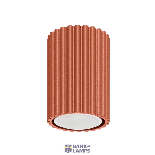 SURFACE-MOUNTED CYLINDRICAL CEILING TUBE CARBON IN RED OCHRE COLOUR image 2