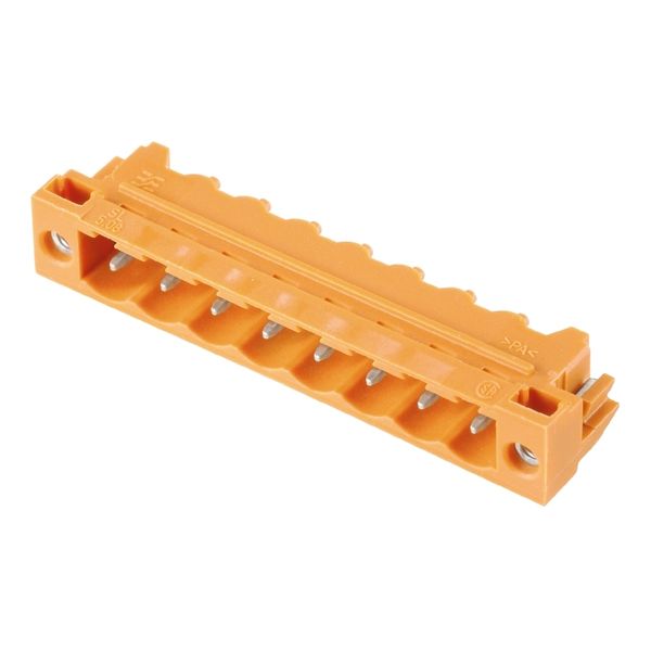 PCB plug-in connector, male header, Solder flange, THT solder connection, 5.08 mm, Number of poles: 2, 90°, Solder pin length (l): 3.2 mm, tinned, orange, Box image 2