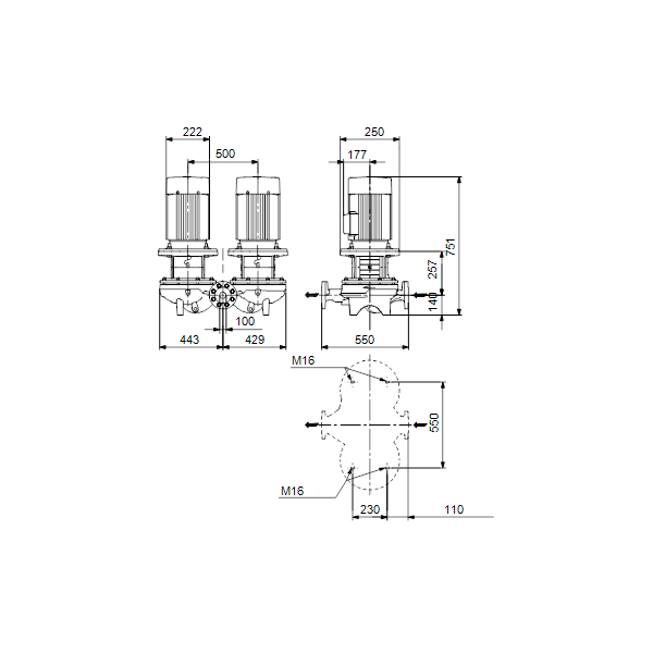 In-line circulator pump TPD 100-130/4 A-F-A-BQQE 4.0 kW 400D 50Hz IE3 image 2