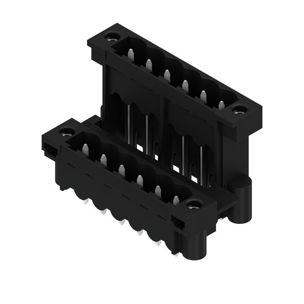 PCB plug-in connector, male header, Flange, THT/THR solder connection, 5.08 mm, Number of poles: 12, 180°, Solder pin length (l): 3.2 mm, tinned, black, Box image 2