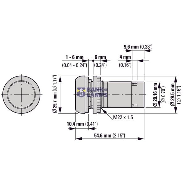 Pushbutton, flat, momentary, 1 N/O, green, Screw connection, Bezel: ti image 3
