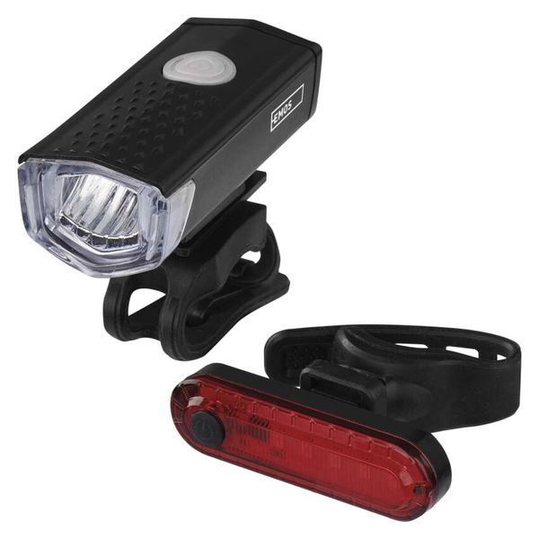 Front + rear rechargeable LED bike light, 90 lm image 1
