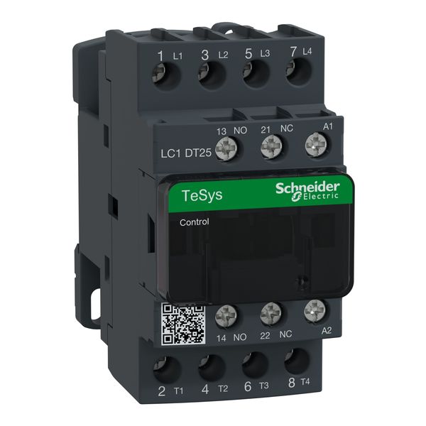 IEC contactor, TeSys Deca, nonreversing, 25A resistive, 4 pole, 4 NO, 208VAC 50/60Hz coil, open style image 1