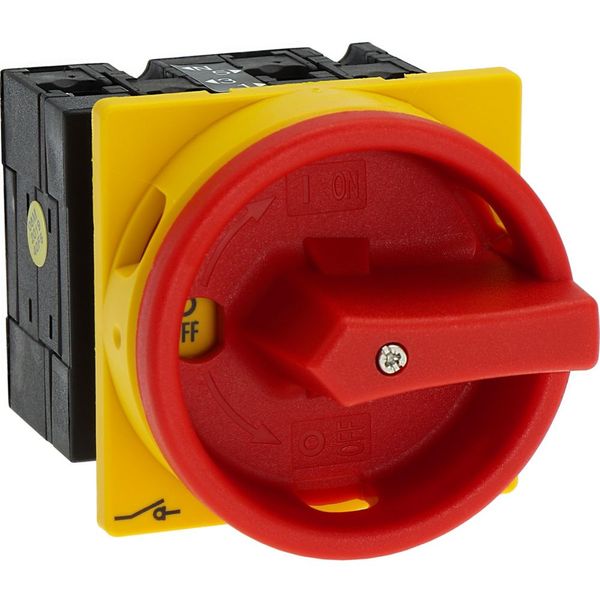 T3-2-10/EA/SVB Main switch, T3, 32 A, flush mounting, 2 contact unit(s), 3 pole + N, Emergency switching off function, With red rotary handle and yellow locking ring image 37