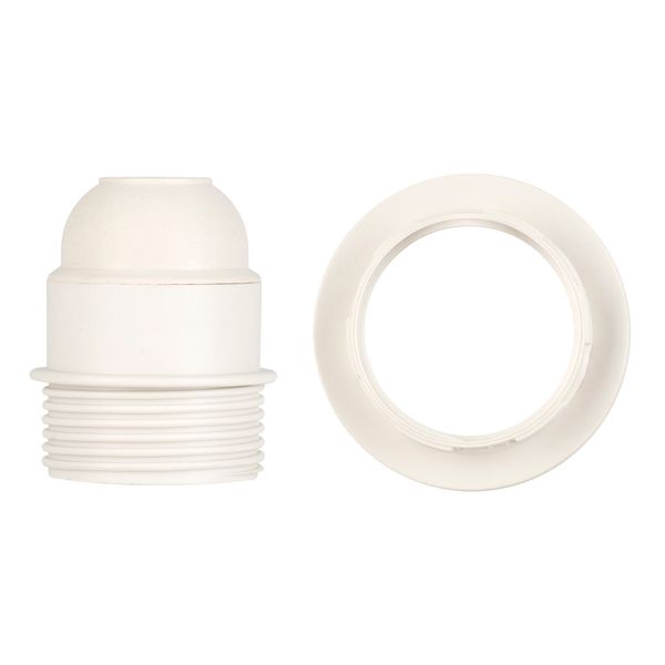 Lampholder E27 TP Half Thread + Ring White image 2