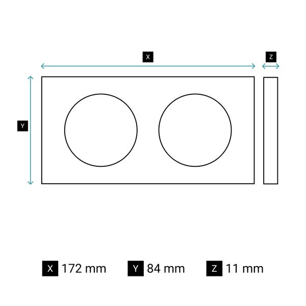 PLATE 2 GANG ONYX BLACK GLASS image 4