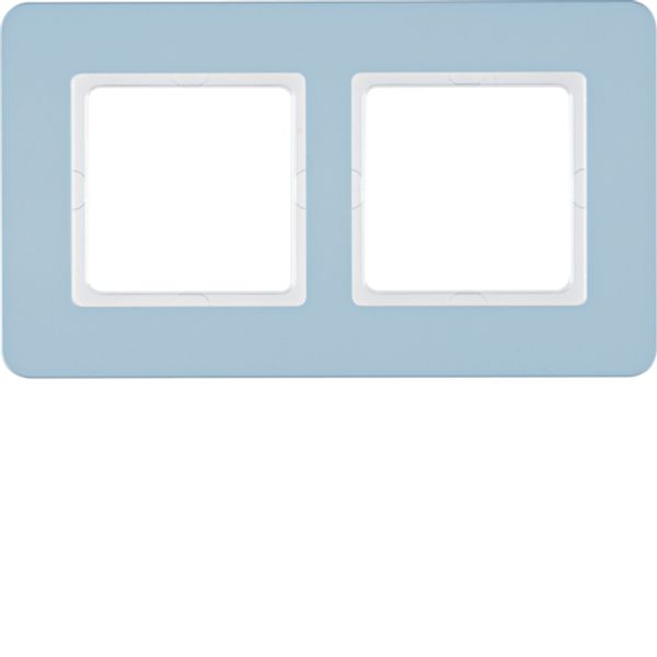 Bezel, 2-fold, Berker Q.7, moonstone blue, mat image 1