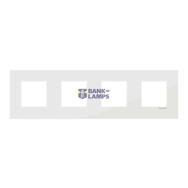 Frame 4-gang / 2+2+2+2-modules - Niessen logo - S - Tacteo White image 1