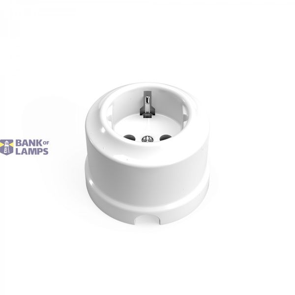 Schuko porcelain wall socket image 1