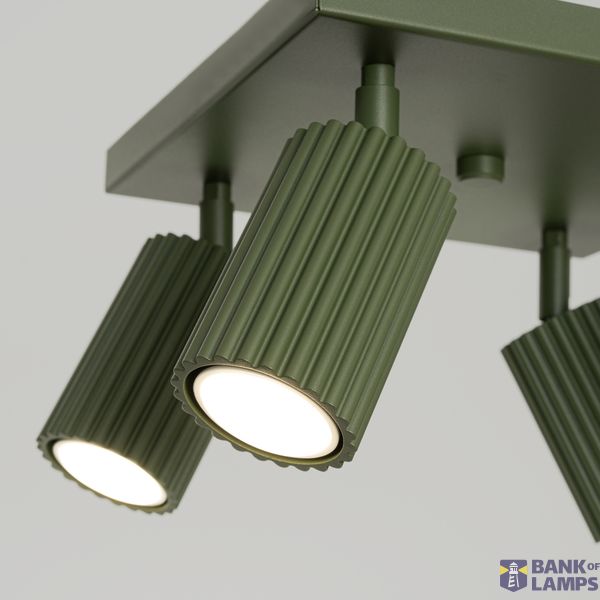 CEILING LAMP WITH FOUR REFLECTORS ON A SQUARE ROSECAKE, GREEN, CARBON SERIES, 4XGU10 image 3