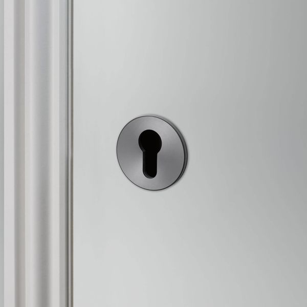 EURO CYLINDER KEY ESCUTCHEON / GUN METAL image 1