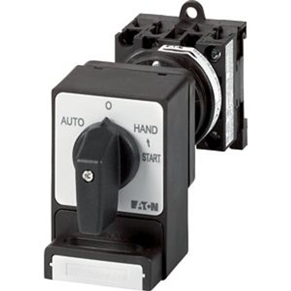T0-2-15907/Z/SVC(C,E,G-J) Changeoverswitches, T0, 20 A, rear mounting, 4 pole, with black thumb grip and front plate, Padlocking feature SVC image 2