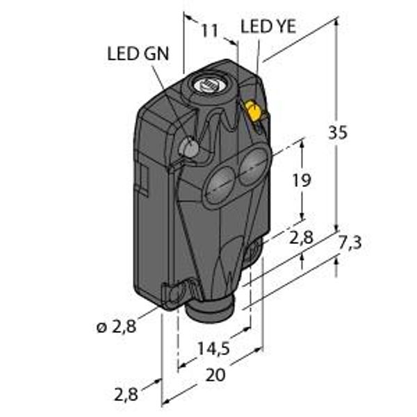 Photoelectric Sensor Diffuse Mode Sensor   Q10RP6DQ image 1