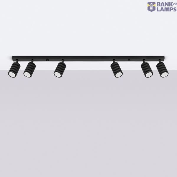 MOVABLE SPOTLIGHTS ON A BLACK CEILING STRIP ABOVE THE DINING ROOM TABLE, CARBON SERIES 6XGU10 image 3