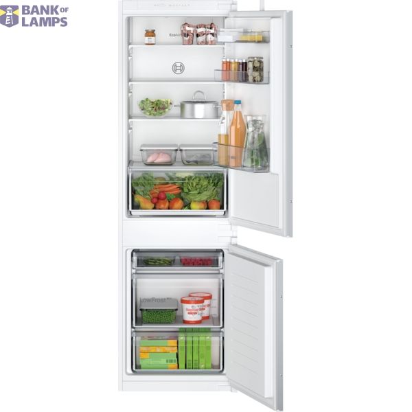 Bosch | Refrigerator | KIV86NSE0 Series 2 | Energy efficiency class E | Built-in | Combi | Height 177.2 cm | Fridge net capacity 183 L | Freezer net capacity 84 L | 35 dB | White image 1
