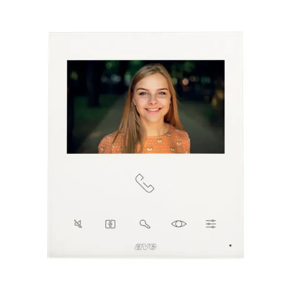 INDOOR STATION WITH 5" LCD DISPLAY. BACKLIT TOUCH BUTTONS. WHITE COLOR. 2-WIRE SYSTEM image 1