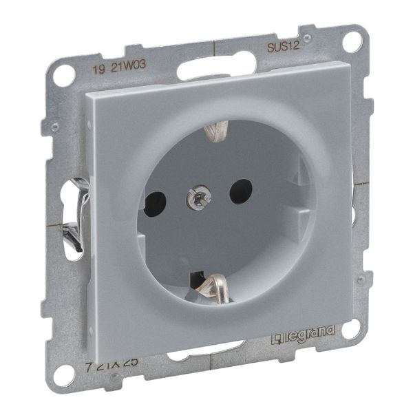 2P+E SOCKET SCHUKO STANDARD SCREW TERMINALS ALUMINIUM image 1