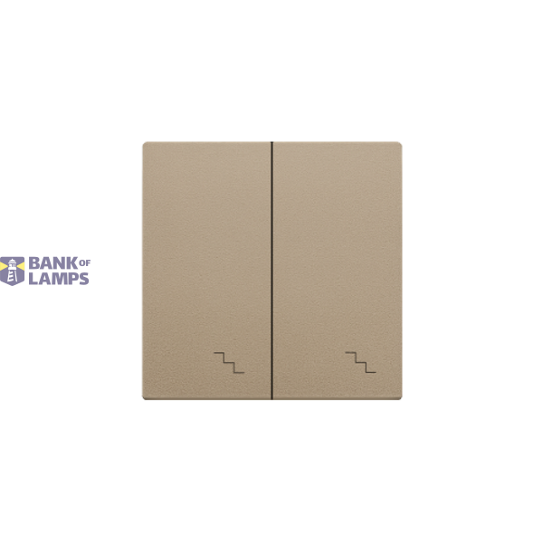 Buttons for the double switch with the "stairs" pictogram, (rocker), Simon 24, IP20, champagne matt image 1