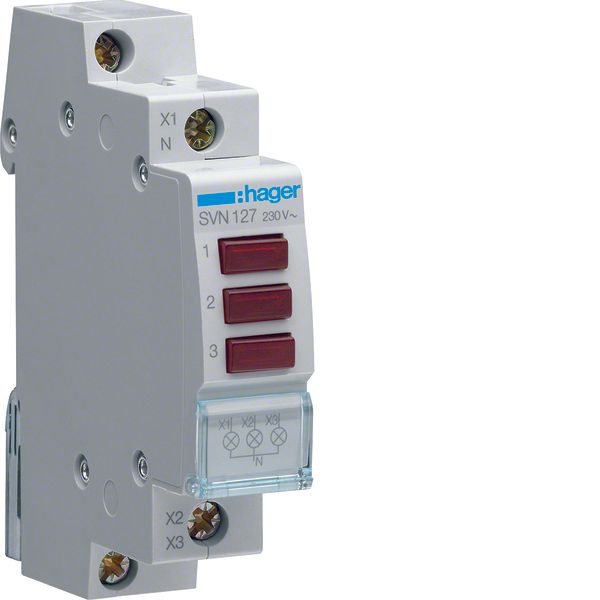 Red Triple indicator light 230VAC image 1