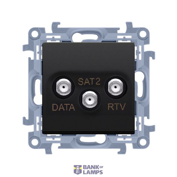 RTV-DATA-SAT socket, atten.: 1.5dB, black matt image 1