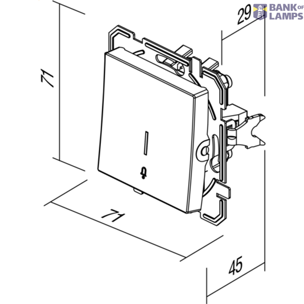 PUSH BUTTON 1WAY 10A 250V~ TI IN 01 XO 4415021 image 3