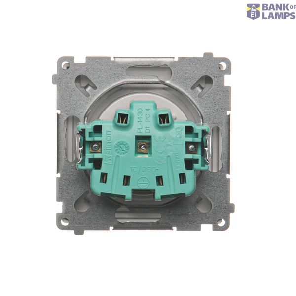 DATA single socket outlet with socket access element, satin, metallized, 16A image 1