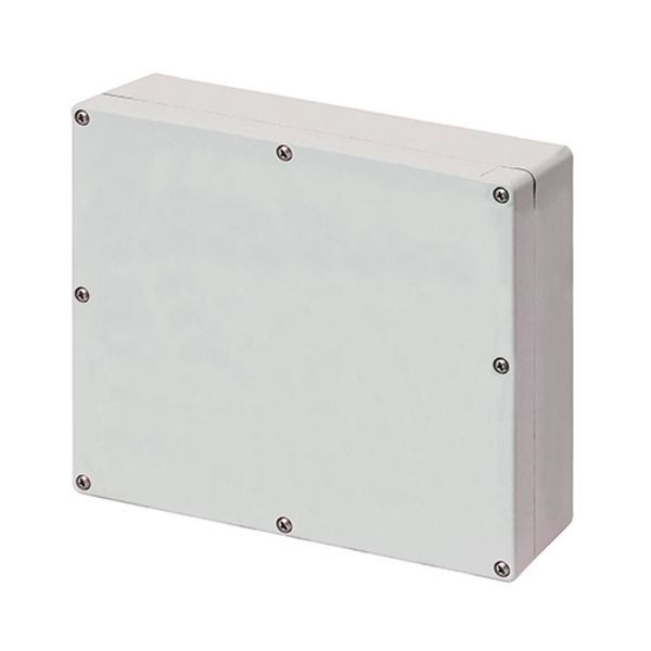 Aluminium push-button enclosure M4 230x205x80, undrilled, with cable entry image 1