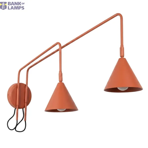 Wall lamp NOX 2 red ochre with a switch image 1