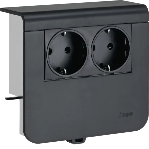 Socket Schuko SL20055, RAL9011 image 1