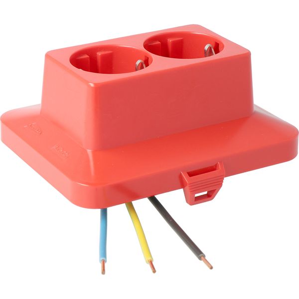 AK2-C2 Cover, integrated 2-way socket red image 1