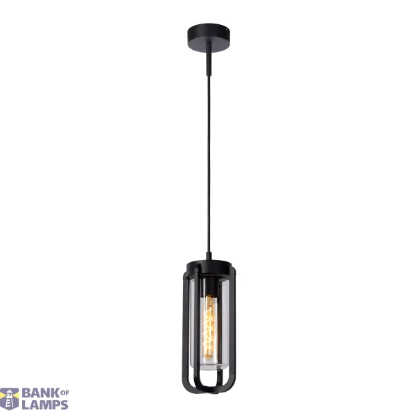 Lucide GARLAND - Pendant light Outdoor - Ø 15,1 cm - 1xE27 - IP44 - Black image 1