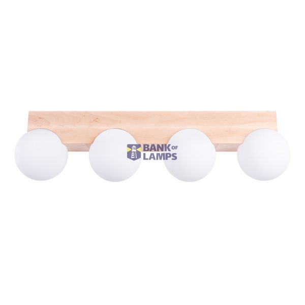 Ceiling lamp BULBO 4 natural wood image 1