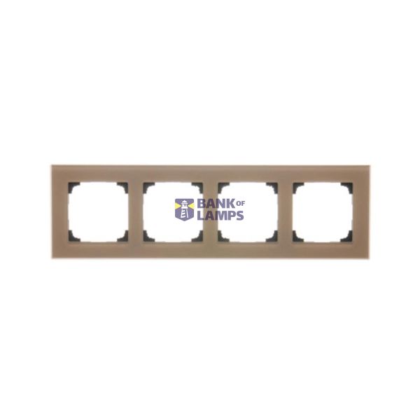 Quadruple frame, glass, frosted beige glass image 1