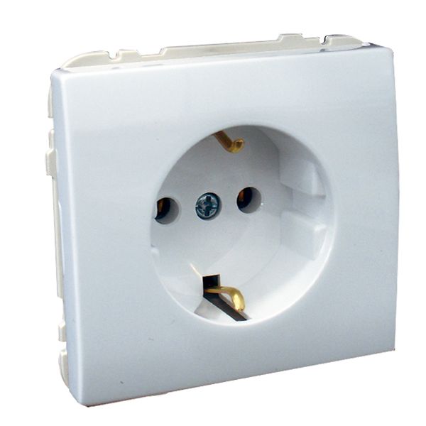 EARTH SOCKET(SKO TYPE)W/SCREWLESS TERM WHITE image 1