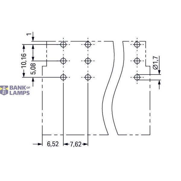 831-3647 THT male header; 1.0 x 1.2 mm solder pin; angled image 2